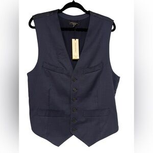 Banana Republic Men's Navy Blue Tailored Slim Fit Suit Vest-Size 40